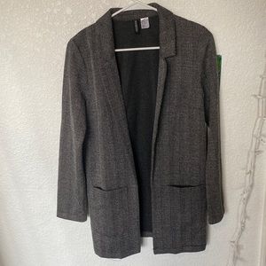 H&M black and white herringbone blazer